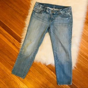 LOFT Modern Capri Jeans Distressed Crop Boyfriend
